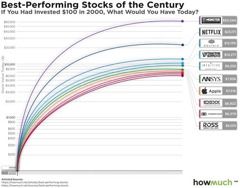 Best Performing Stocks Since 2000: What if You had Invested $100?