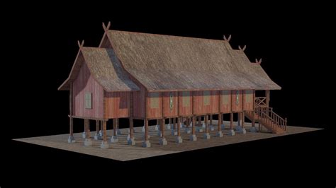 Rumah Adat Betang - Dayak 3D model | CGTrader