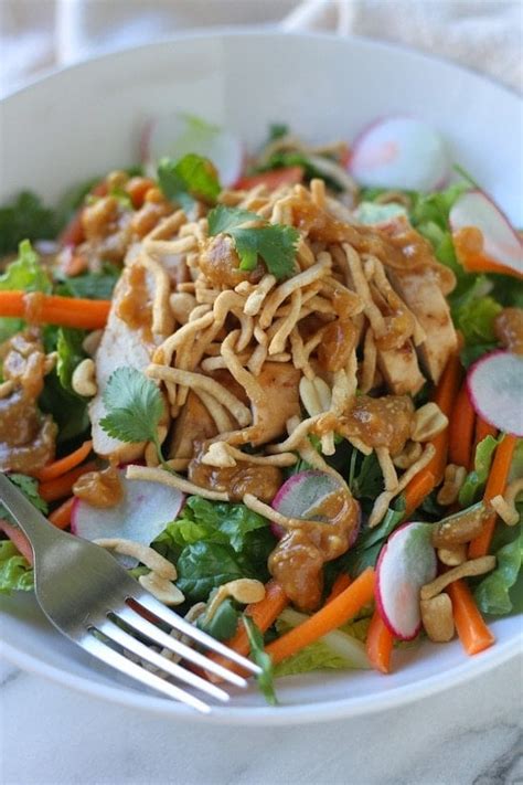 Crunchy Thai Chicken Salad with Peanut Dressing | Lauren's Latest