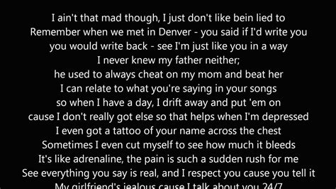 eminem stan lyrics - YouTube