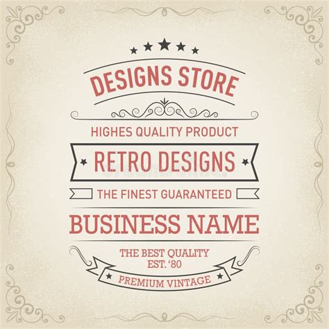 Typography Logo Design in Retro Style Stock Vector - Illustration of ...