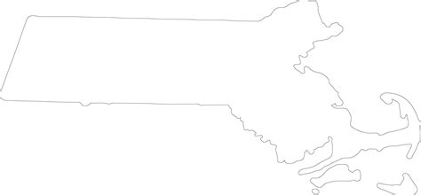 Massachusetts United States of America outline map 38098536 Vector Art ...