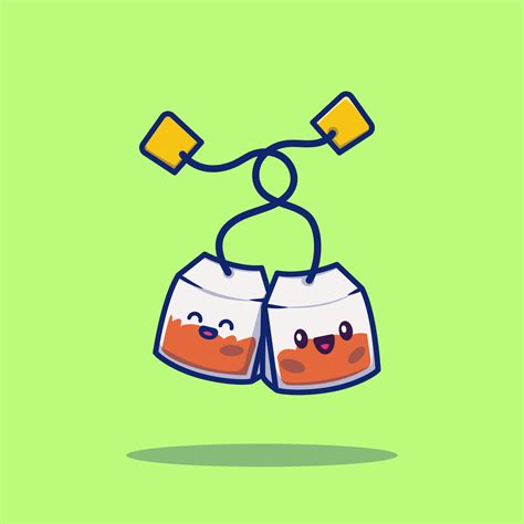 Cute Tea Bag Cartoon Vector Icon Illustration. Tea Bag Icon Concept ...