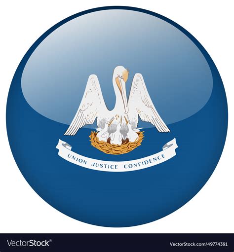 Louisiana flag button Royalty Free Vector Image