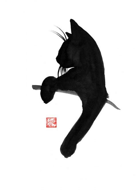 cats in SUMI-E - Art People Gallery | Black cat tattoos, Cat tattoo, Black cat art