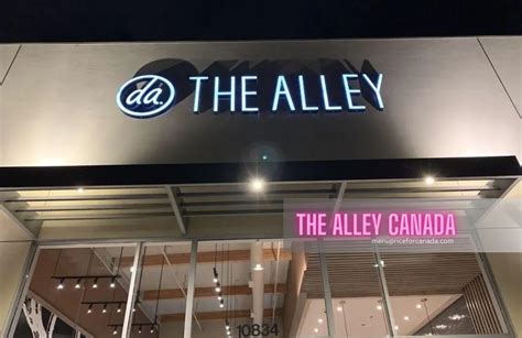 The Alley Menu | The Alley Menu Prices Canada - 2024