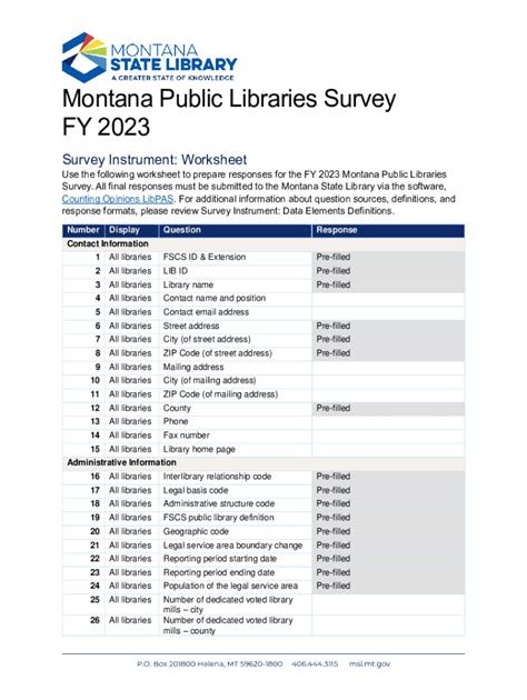 Fillable Online msl mt About Public Library Statistics - Montana State Library Fax Email Print ...