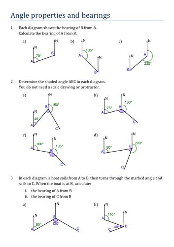 Angle properties and bearings | Teaching Resources