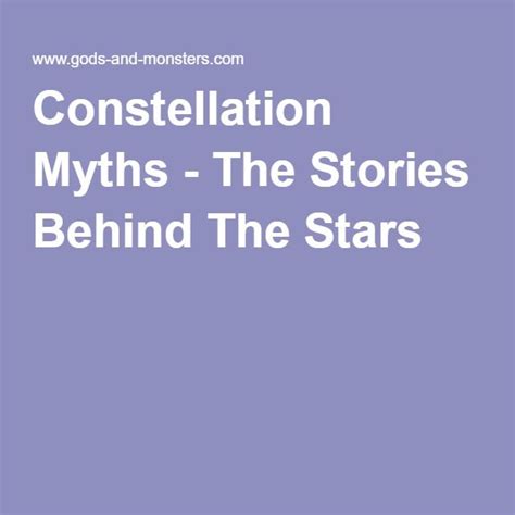 Constellation Myths - The Stories Behind The Stars | Constellations ...