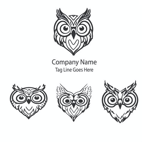 Owl - Logo Design Template Total = 04 - MasterBundles