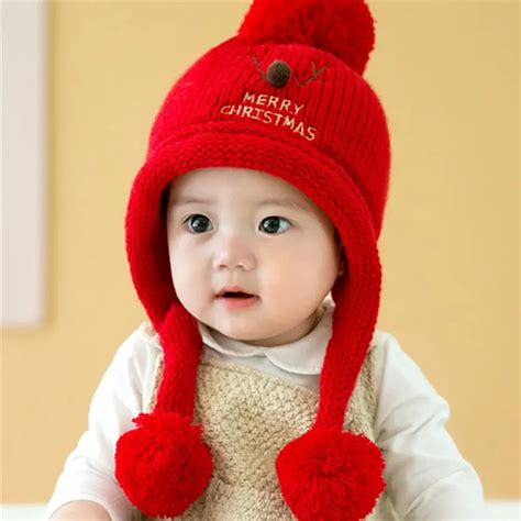 Winter hat baby girl winter Knitted Wool Hats Caps for boys Beanies warm hat Toddler Christmas ...