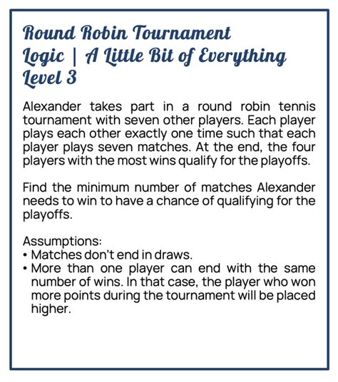 Round Robin Tournament : r/CasualMath