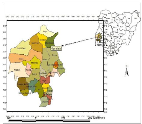 Map of Oyo State showing 33 Local Government Areas | Download ...