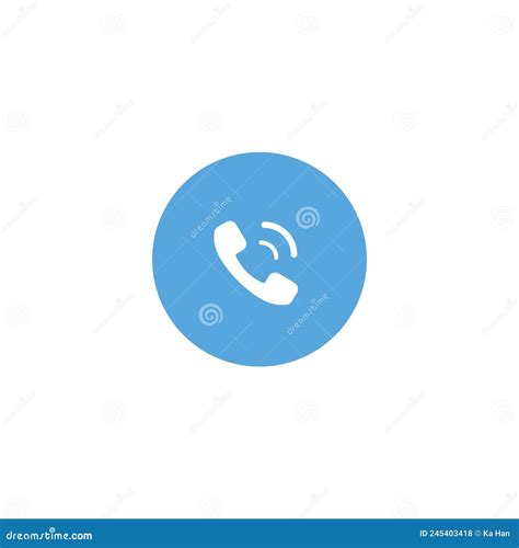 Phone, Call Button Icon in Flat Style Stock Vector - Illustration of ...