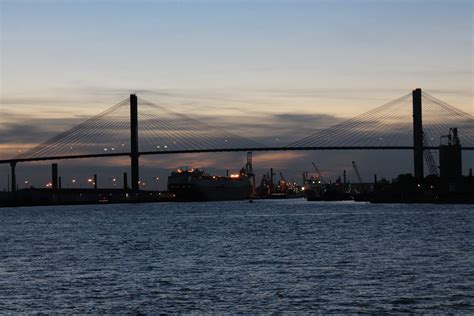 beautiful sunset on the Savannah River. | Savannah chat, Beautiful sunset, Bay bridge