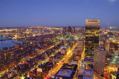 Downtown Boston During Night by Through The Lens