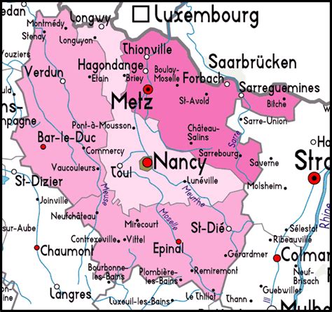 Detailed Map of Lorraine, France