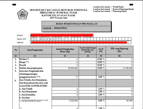 √ Contoh Soal dan Cara Mengisi Bukti Potong PPh Pasal 23 atas Hadiah dan Penghargaan - Mas Raffi