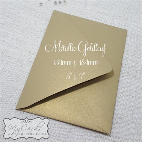 5x7 Gold Metallic Diamond Flap Envelopes | MYCARDS WEDDING | Auckland NZ