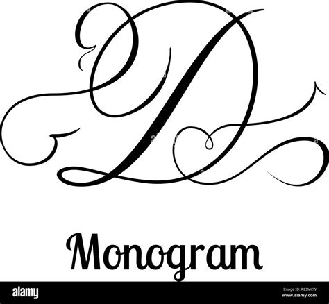 Classic emblem design - letter D calligraphy Stock Vector Image & Art - Alamy