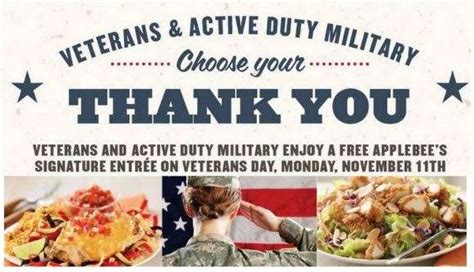 Free Meal at Applebee’s for Veterans and Active Duty This Veterans Day ...