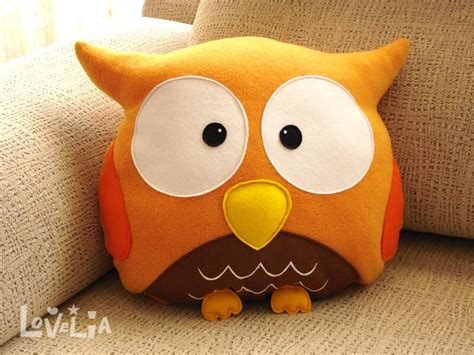 ORANGE OWL CUSHION Rainbowl decorative Plush Pillow Lovelia | Etsy