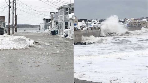 Hampton Beach flooding: Nor'easter floods some streets at coast