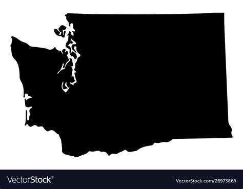 Map silhouette us state washington Royalty Free Vector Image