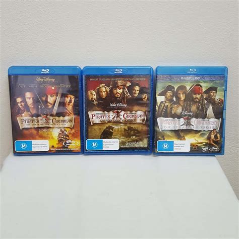 Bundle of 3 Walt Disney Pirates Of the Caribbean on Blu-ray See Description (s)