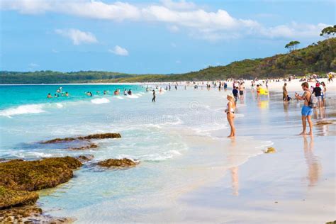 People Enjoying the Sunny Weather at Hyams Beach, NSW, Australia Editorial Stock Photo - Image ...