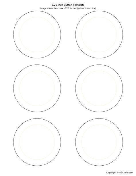 Button Template in 4 Sizes - Free Download - AB Crafty in 2023 | Templates printable free, Pin ...