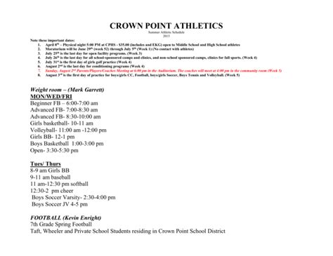 crown point athletics - Crown Point Community School Corporation