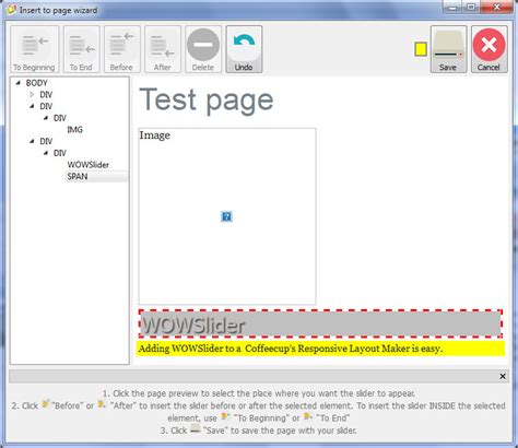 Using WOW Slider with Coffeecup’s Responsive Layout Maker