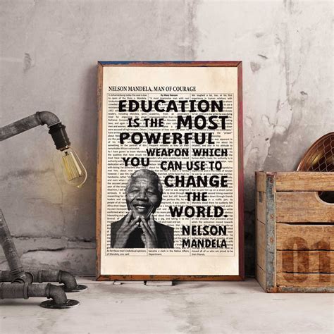 Nelson Mandela Saying Poster, Education is the Most Powerful Weapon ...