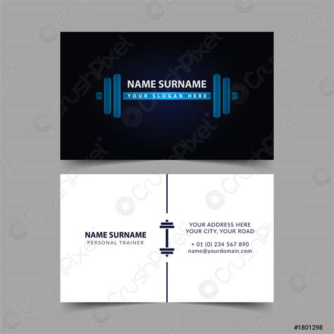 Personal Trainer Business Card Template - stock vector 1801298 | Crushpixel