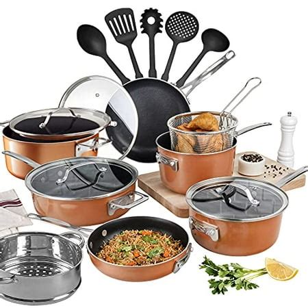 Gotham Steel Stackmaster Nonstick Pots & Pans Set, 17 Piece Stackable Cookware Set, As Seen on ...