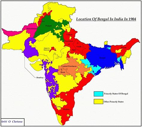 Various Partition Maps of Bengal (1905-1947) - Sriti O Chetona