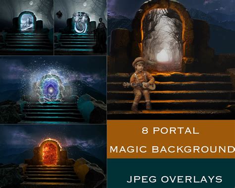 Portal Magic Background, Fantasy Background, Magic Overlays, Mystery Digital Backdrop, Magical ...