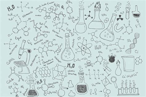 Chemistry Doodle Wallpaper Mural | Hovia UK | Doodle wall, Doodles, Mural