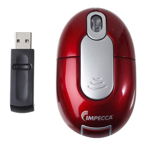 Wireless Optical Mouse Red/Silver