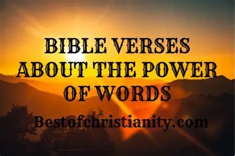 Bible Verses About The Power Of Words