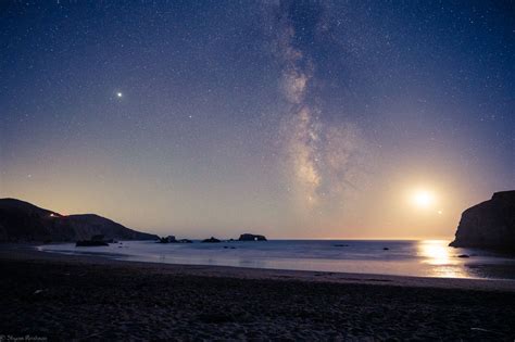 The Moon and Venus with the Milky Way - Sky & Telescope - Sky & Telescope