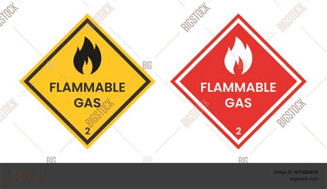 Flammable Gas 2 Signs Vector & Photo (Free Trial) | Bigstock