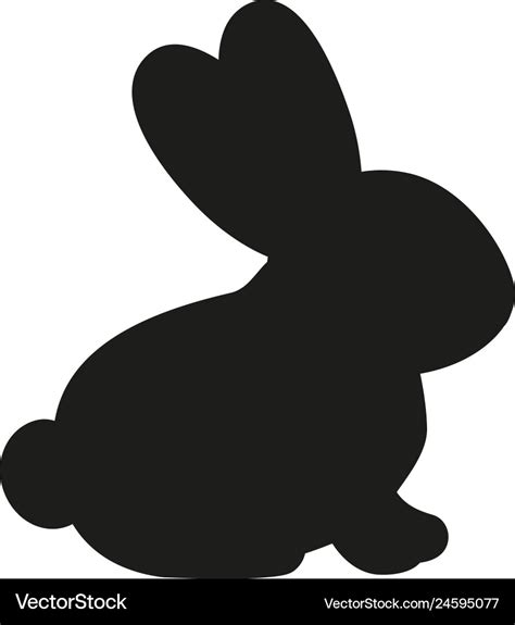 Black and white side view rabbit silhouette Vector Image