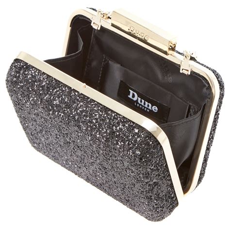 Dune Chunky Glitter Clutch Bag in Black - Lyst