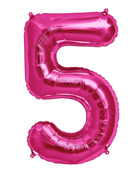 Mini Pink Foil Balloon – Number 5 | The Party Station