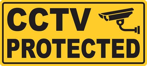 10in x 4.5in CCTV Protected Sticker Vinyl Decal Door Decals Sign Stickers