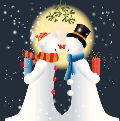 Kissing Under The Mistletoe Stock Illustration - Download Image Now - iStock