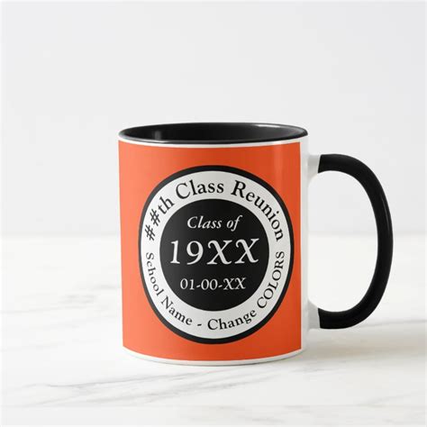 Personalized Class Reunion Mugs, Orange, White Mug | Zazzle