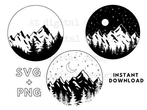 Mountain Svg Mountain Svg Outline Camping Outdoors | Etsy